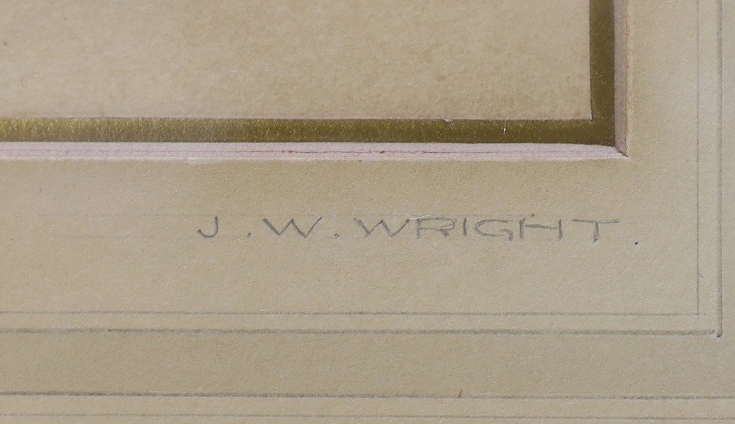 John William Wright, (1802-1848), watercolour, 'Miranda', initialled and dated 1834, 26 x 18cm
